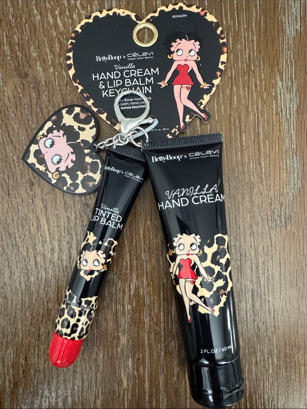 Betty Boop x Célavi Vanilla Hand Cream, Lip Balm Set & Keychain/Bag charm